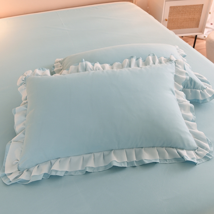 91家纺网 家纺一手货源 找家纺 欧冠 2022新款公主风爱恋系列四件套 爱恋-慕蓝