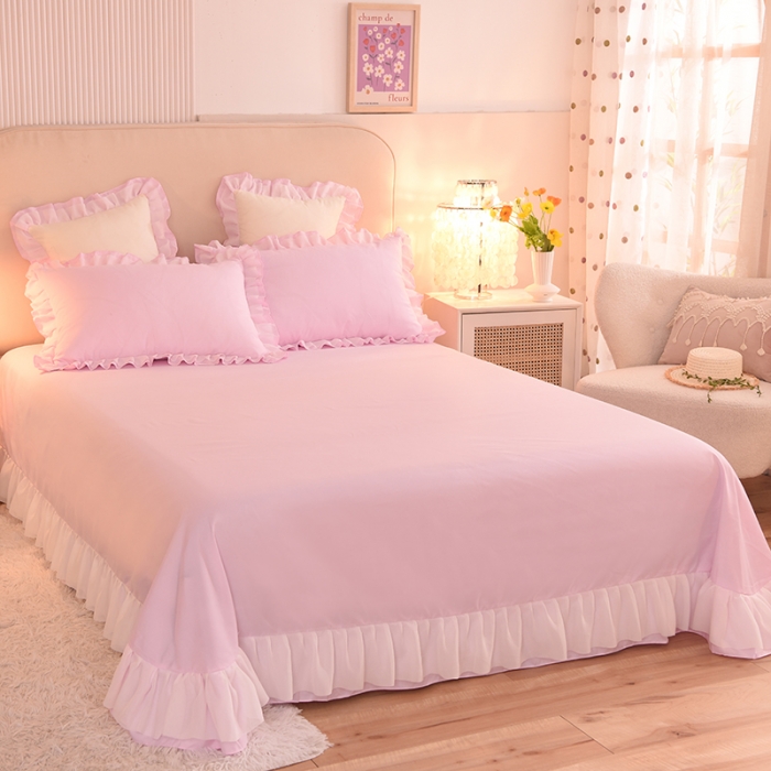 91家纺网 家纺一手货源 找家纺 欧冠 2022新款公主风爱恋系列四件套 爱恋-浅粉