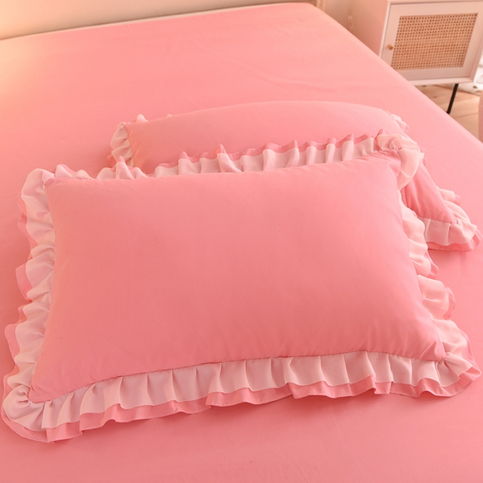 91家纺网 家纺一手货源 找家纺 欧冠 2022新款公主风爱恋系列四件套 爱恋-石榴红