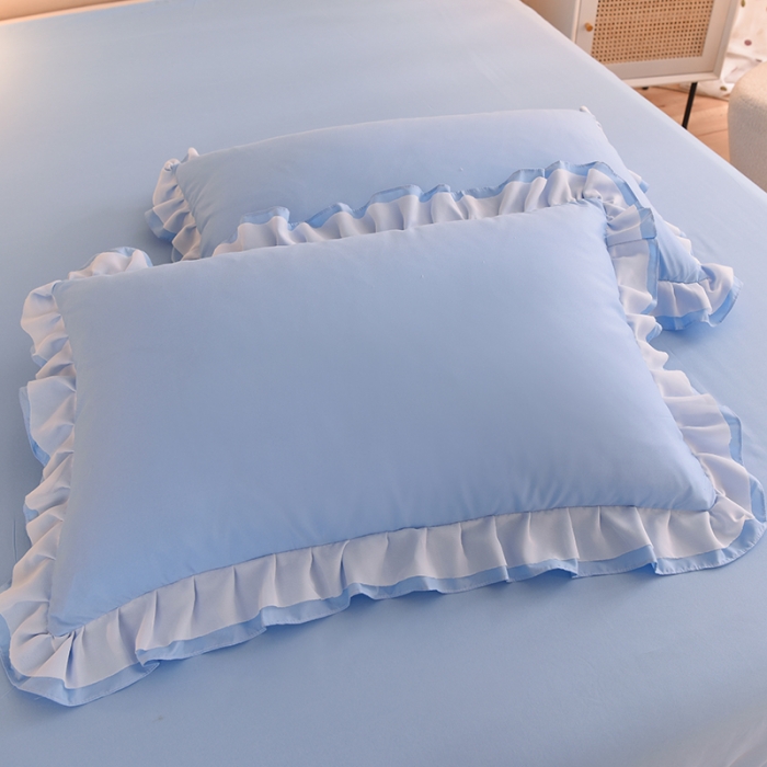 91家纺网 家纺一手货源 找家纺 欧冠 2022新款公主风爱恋系列四件套 爱恋-天空蓝