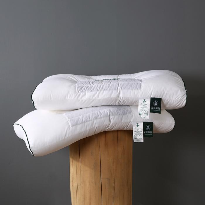 91家纺网 家纺一手货源 找家纺 全棉艾草负离子枕芯花草护颈枕学生睡眠透气枕头酒店单人定型硬枕