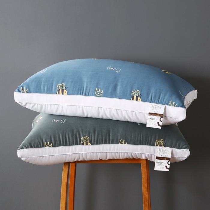 91家纺网 家纺一手货源 找家纺 全棉贡缎羽丝绒枕头可水洗助眠成人护颈单人枕芯助眠安睡软枕