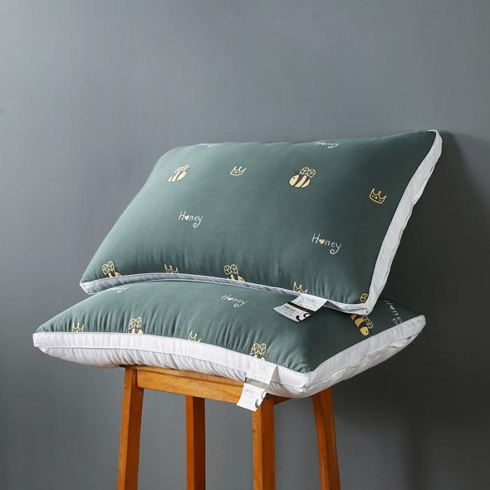 91家纺网 家纺一手货源 找家纺 全棉贡缎羽丝绒枕头可水洗助眠成人护颈单人枕芯助眠安睡软枕