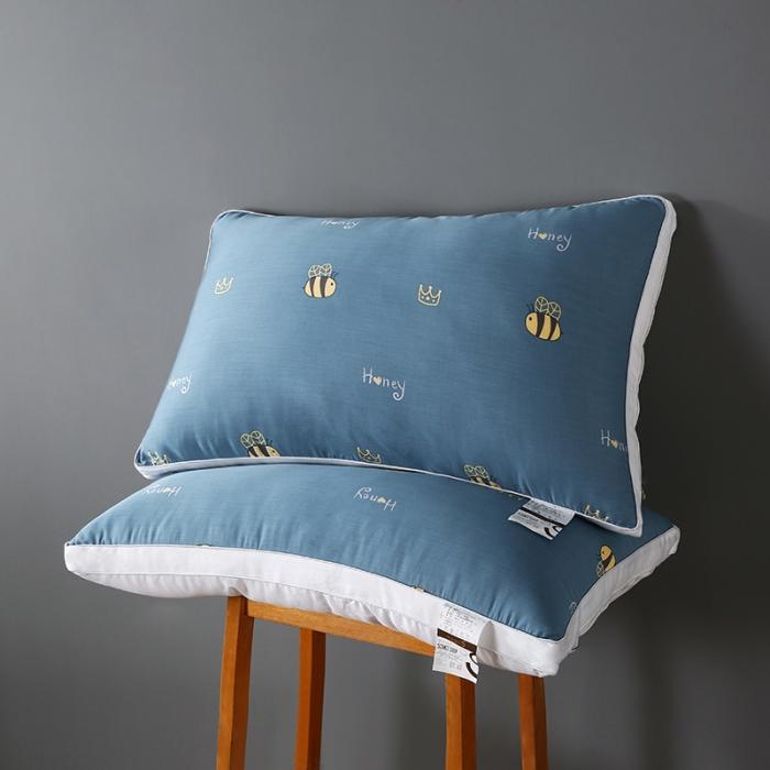 91家纺网 家纺一手货源 找家纺 全棉贡缎羽丝绒枕头可水洗助眠成人护颈单人枕芯助眠安睡软枕