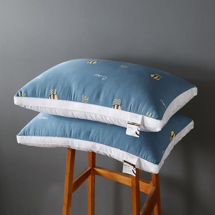 91家纺网 家纺一手货源 找家纺 全棉贡缎羽丝绒枕头可水洗助眠成人护颈单人枕芯助眠安睡软枕