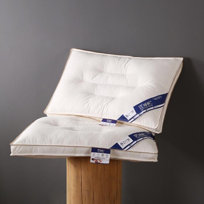 91家纺网 家纺一手货源 找家纺 全棉A+原棉防羽布无荧光决明子枕芯磁石护颈枕头单人定型枕硬枕