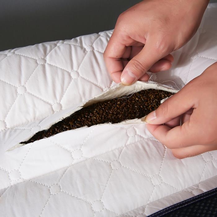 91家纺网 家纺一手货源 找家纺 全棉乳胶决明子枕芯花草磁石护颈枕睡眠透气枕头单人定型枕硬枕