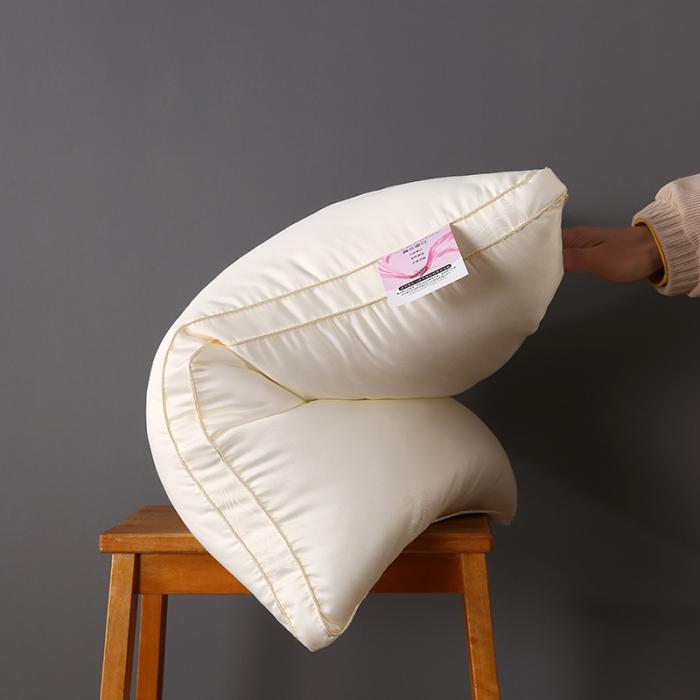 91家纺网 家纺一手货源 找家纺 植物再生纤维真丝羽丝绒枕头可水洗刺绣成人护颈单人枕芯软枕