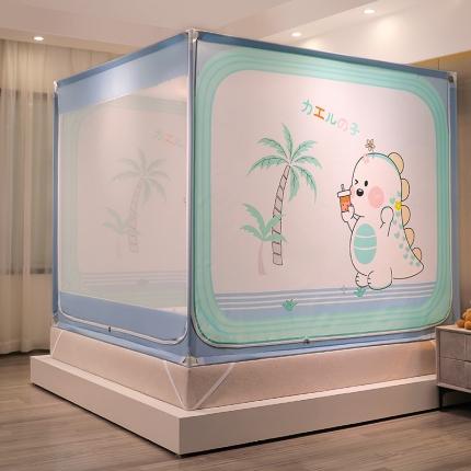 91家纺网 家纺一手货源 找家纺 迪凡保罗 2022新款大版数码印花坐床蚊帐5844 恐龙宝宝