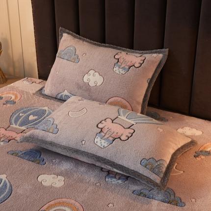 91家纺网 家纺一手货源 找家纺 喜居 2021新款雪花绒单枕套 气球小象