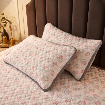 91家纺网 家纺一手货源 找家纺 喜居 2021新款牛奶绒单枕套 小粉花