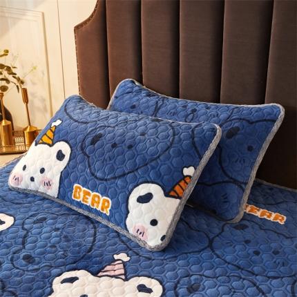 91家纺网 家纺一手货源 找家纺 喜居 2021新款牛奶绒单枕套 印象小熊