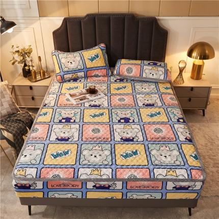 91家纺网 家纺一手货源 找家纺 喜居 2021新款牛奶绒夹棉床笠 格调