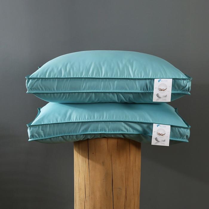 91家纺网 家纺一手货源 找家纺 全棉贡缎刺绣仪征羽丝绒枕头可水洗助眠成人护颈单人舒适枕芯软枕