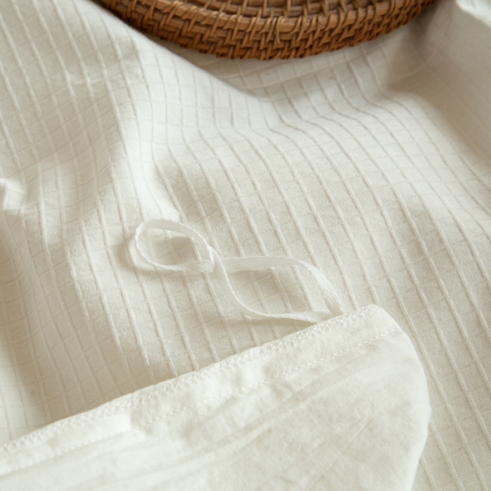 91家纺网 家纺一手货源 找家纺 安莱生活 2021新款田园名宿简约风原棉不染提花四件套 小方格