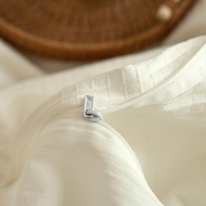 91家纺网 家纺一手货源 找家纺 安莱生活 2021新款田园名宿简约风原棉不染提花四件套 小方格