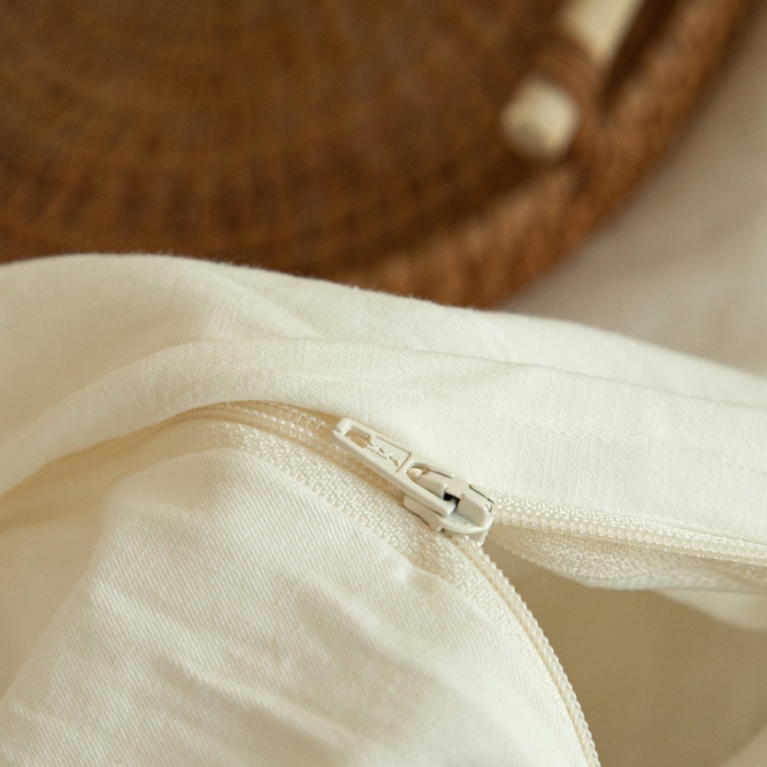 91家纺网 家纺一手货源 找家纺 安莱生活 2021新款田园名宿简约风原棉不染提花四件套 小雨点