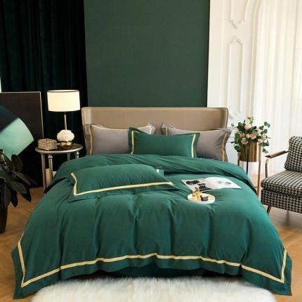 初拾 2021新款100支磨毛四件套-格瑞斯 祖母绿