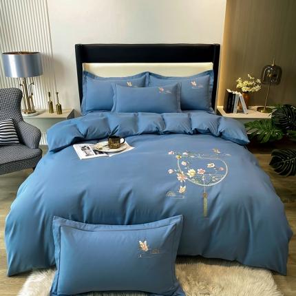 91家纺网 家纺一手货源 找家纺 帝菲妮 2025新款国潮风雅棉暖氧加厚磨毛刺绣四件套-芳华