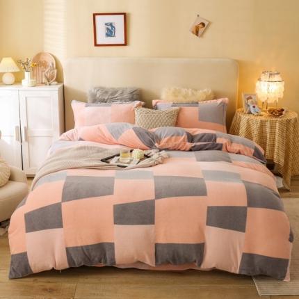 91家纺网 家纺一手货源 找家纺 总凡客 2021秋冬新款总重3.8kg高克重牛奶绒印花四件套