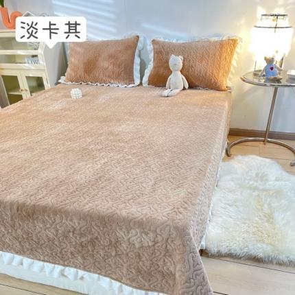 91家纺网 家纺一手货源 找家纺 （总）沐辰2021新款加厚牛奶绒荷叶边款床盖