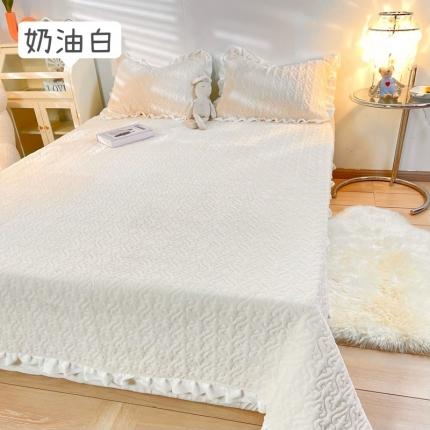 91家纺网 家纺一手货源 找家纺 （总）沐辰2021新款加厚牛奶绒荷叶边款床盖