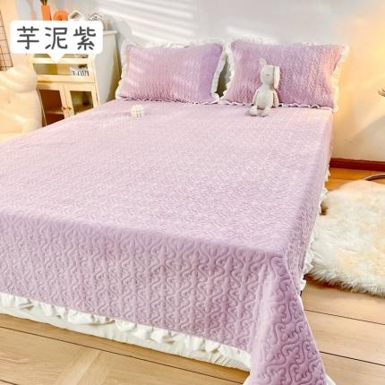 91家纺网 家纺一手货源 找家纺 （总）沐辰2021新款加厚牛奶绒荷叶边款床盖