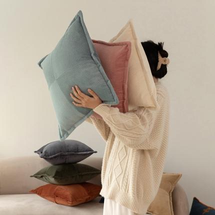 （总）美茉家居 2021新款灯芯绒飞边抱枕