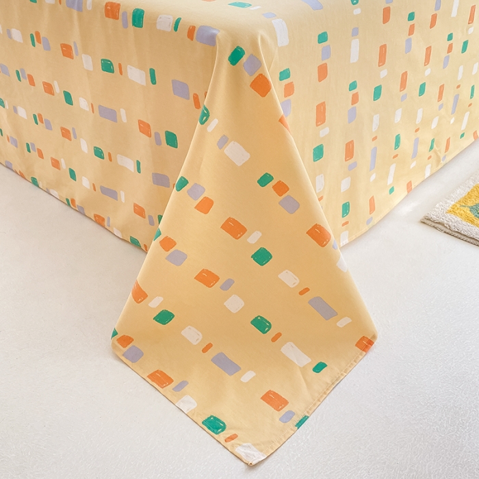 91家纺网 家纺一手货源 找家纺 曼之夏 2022新款13372全棉清新印花四件套 橙花蜜虎