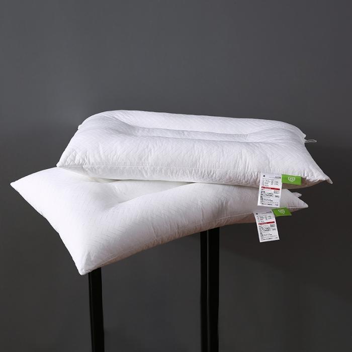 91家纺网 家纺一手货源 找家纺 日式全棉简约绗缝羽丝绒可水洗枕头定型护颈单人安睡枕芯