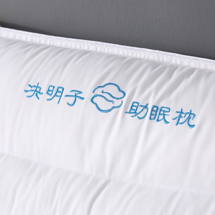 91家纺网 家纺一手货源 找家纺 全棉刺绣决明子枕芯花草护颈枕睡眠透气枕头酒店单人定型硬枕