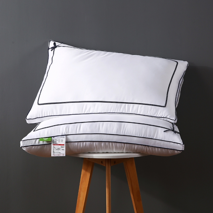 91家纺网 家纺一手货源 找家纺 轻奢 天丝刺绣蝴蝶结酒店枕芯可水洗护颈舒适枕头单人舒适软枕