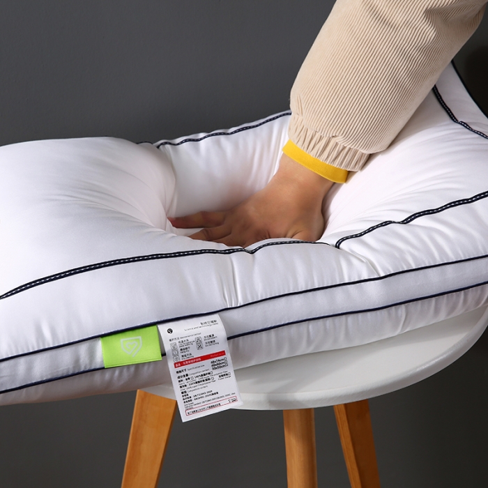 91家纺网 家纺一手货源 找家纺 轻奢 天丝刺绣蝴蝶结酒店枕芯可水洗护颈舒适枕头单人舒适软枕