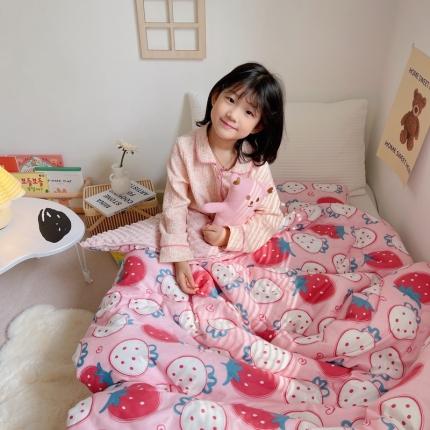 91家纺网 家纺一手货源 找家纺 鱼宝 2021新款豆豆被套被芯 草莓