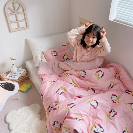 91家纺网 家纺一手货源 找家纺 鱼宝 2021新款豆豆被套被芯 大白兔粉