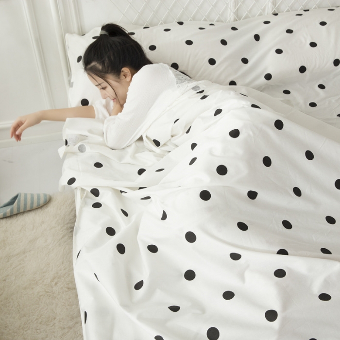 91家纺网 家纺一手货源 找家纺 怡家居  全棉隔脏睡袋印花系列 波点