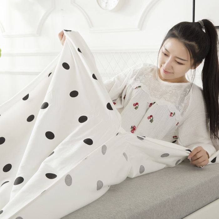 91家纺网 家纺一手货源 找家纺 怡家居  全棉隔脏睡袋印花系列 波点