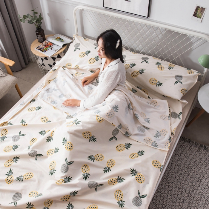 91家纺网 家纺一手货源 找家纺 怡家居  全棉隔脏睡袋印花系列 菠萝蜜