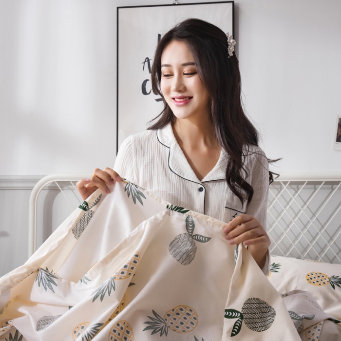 91家纺网 家纺一手货源 找家纺 怡家居  全棉隔脏睡袋印花系列 菠萝蜜