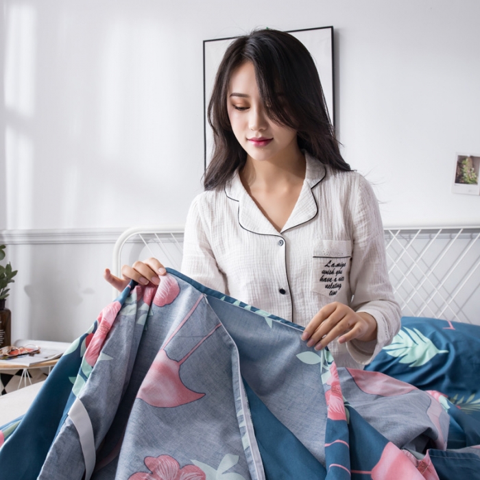 91家纺网 家纺一手货源 找家纺 怡家居  全棉隔脏睡袋印花系列 蓝火鸟