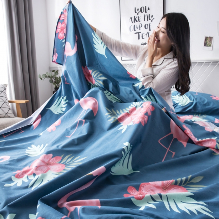 91家纺网 家纺一手货源 找家纺 怡家居  全棉隔脏睡袋印花系列 蓝火鸟