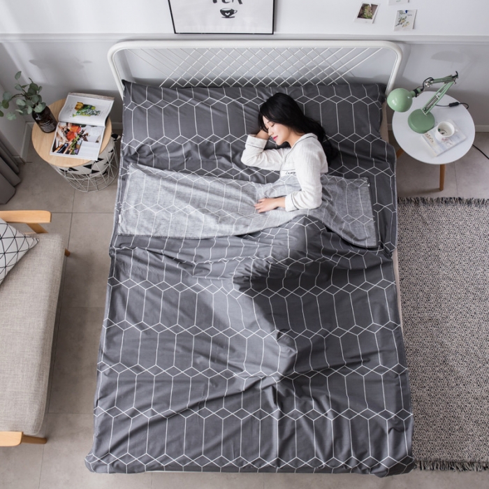 91家纺网 家纺一手货源 找家纺 怡家居  全棉隔脏睡袋印花系列 简约