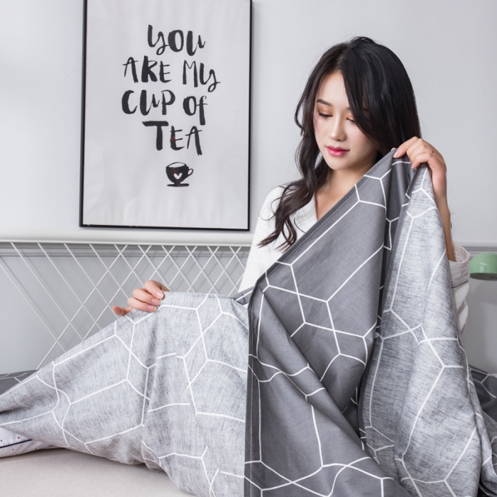 91家纺网 家纺一手货源 找家纺 怡家居  全棉隔脏睡袋印花系列 简约