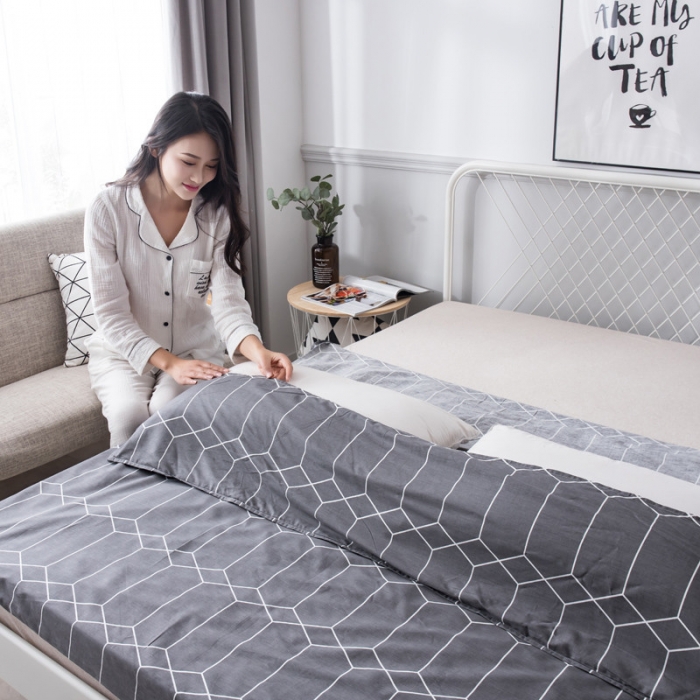 91家纺网 家纺一手货源 找家纺 怡家居  全棉隔脏睡袋印花系列 简约