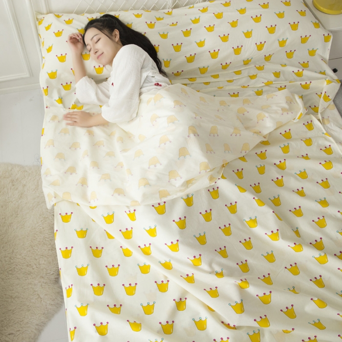 91家纺网 家纺一手货源 找家纺 怡家居  全棉隔脏睡袋印花系列 皇冠