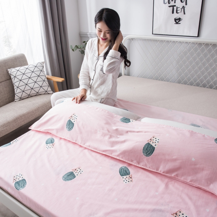 91家纺网 家纺一手货源 找家纺 怡家居  全棉隔脏睡袋印花系列 仙人掌