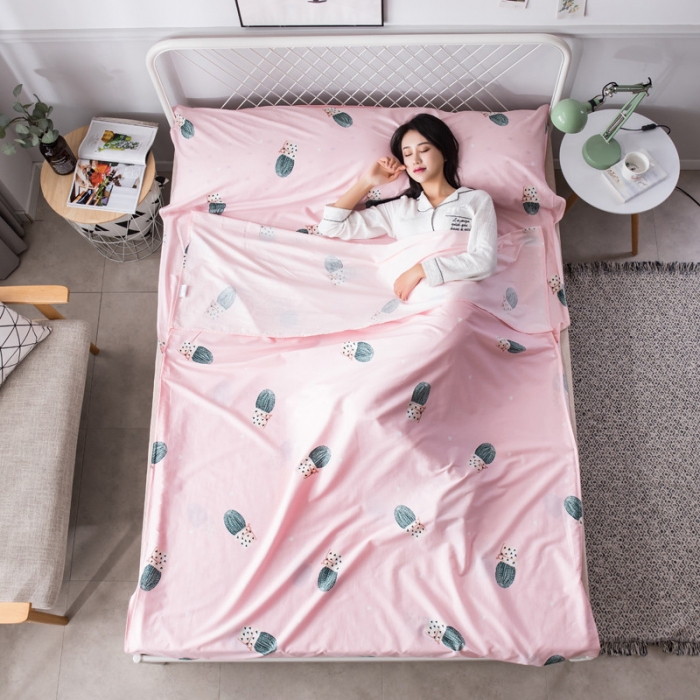 91家纺网 家纺一手货源 找家纺 怡家居  全棉隔脏睡袋印花系列 仙人掌