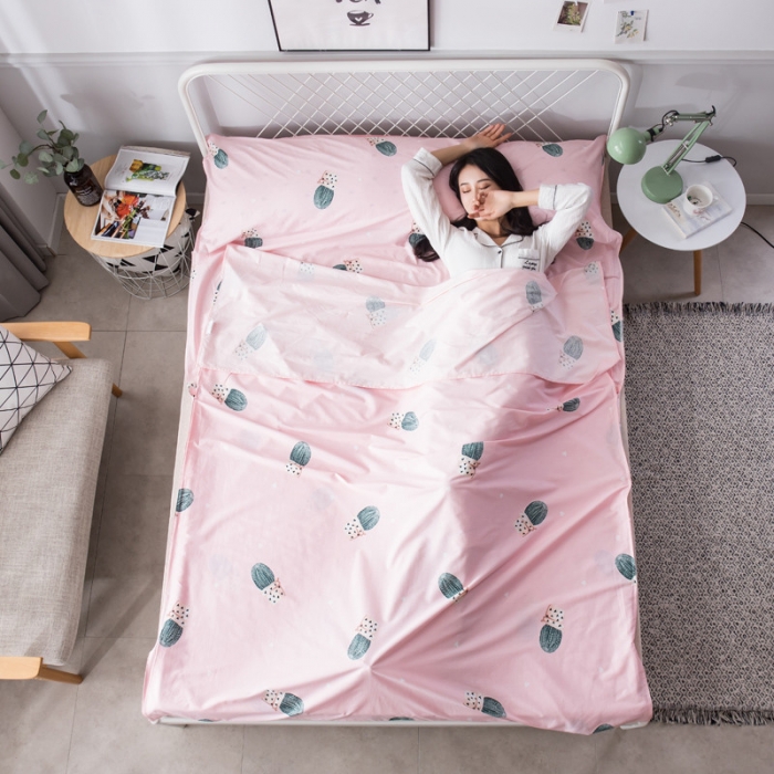 91家纺网 家纺一手货源 找家纺 怡家居  全棉隔脏睡袋印花系列 仙人掌