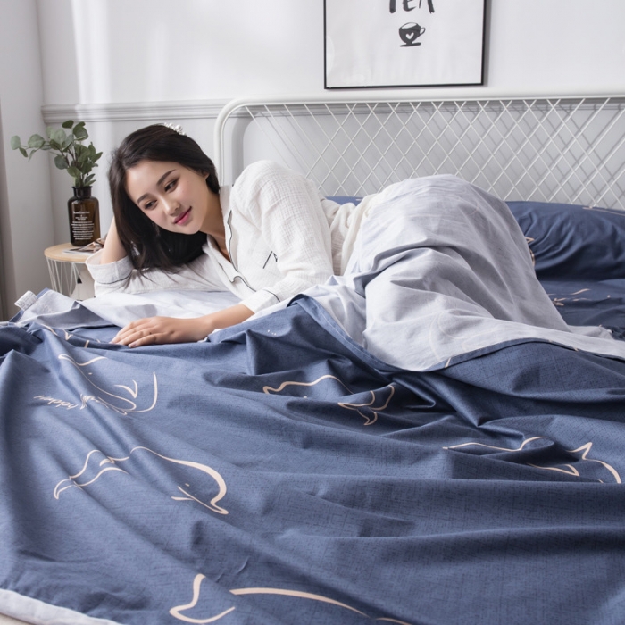 91家纺网 家纺一手货源 找家纺 怡家居  全棉隔脏睡袋印花系列 小鲸鱼