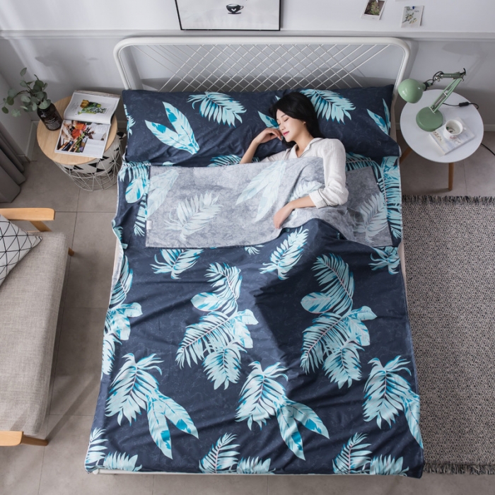 91家纺网 家纺一手货源 找家纺 怡家居  全棉隔脏睡袋印花系列 叶韵